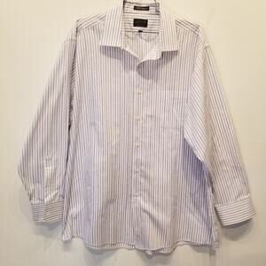 Arrow Men's Dress Shirt Wrinkle Free Regular Fit Size 17 1/2, 32/33 Size XL